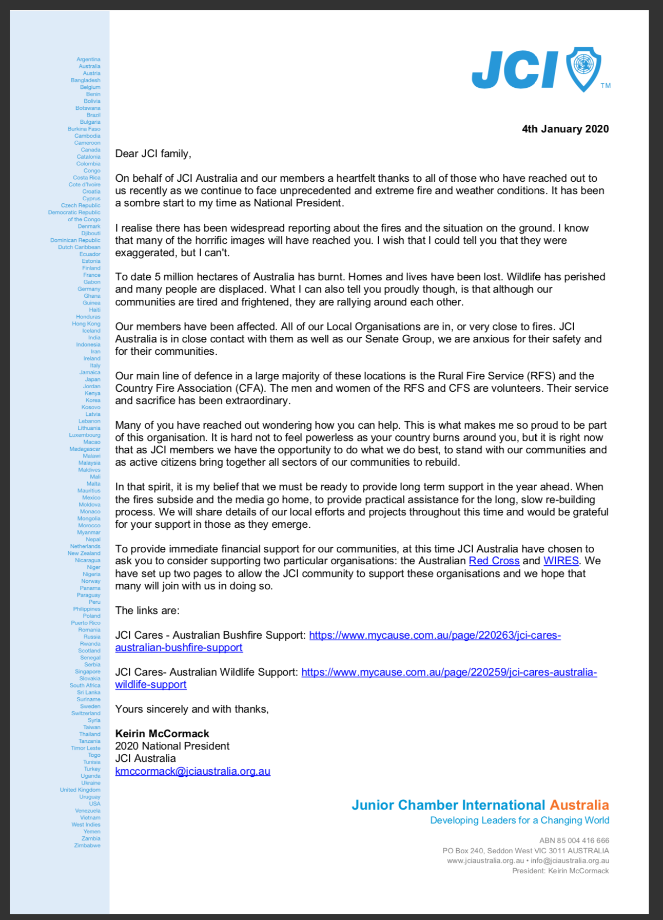 Underholde Smil fantom Bushfire Crisis-A Letter from JCI Australia - JCI Australia